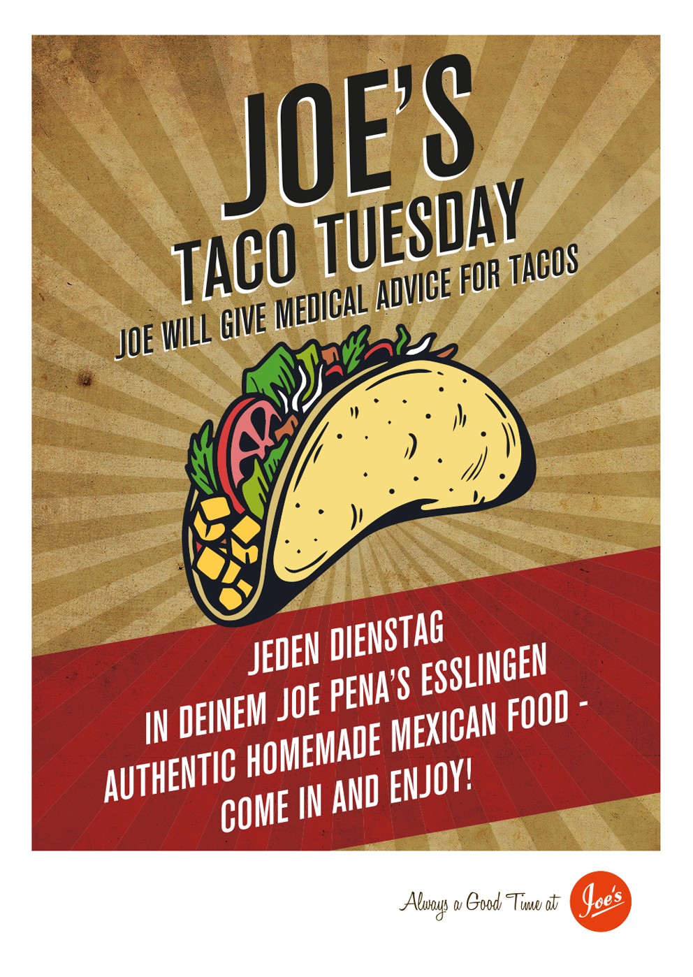 Joe's Taco Tuesday, Joe will give medical advice for tacos